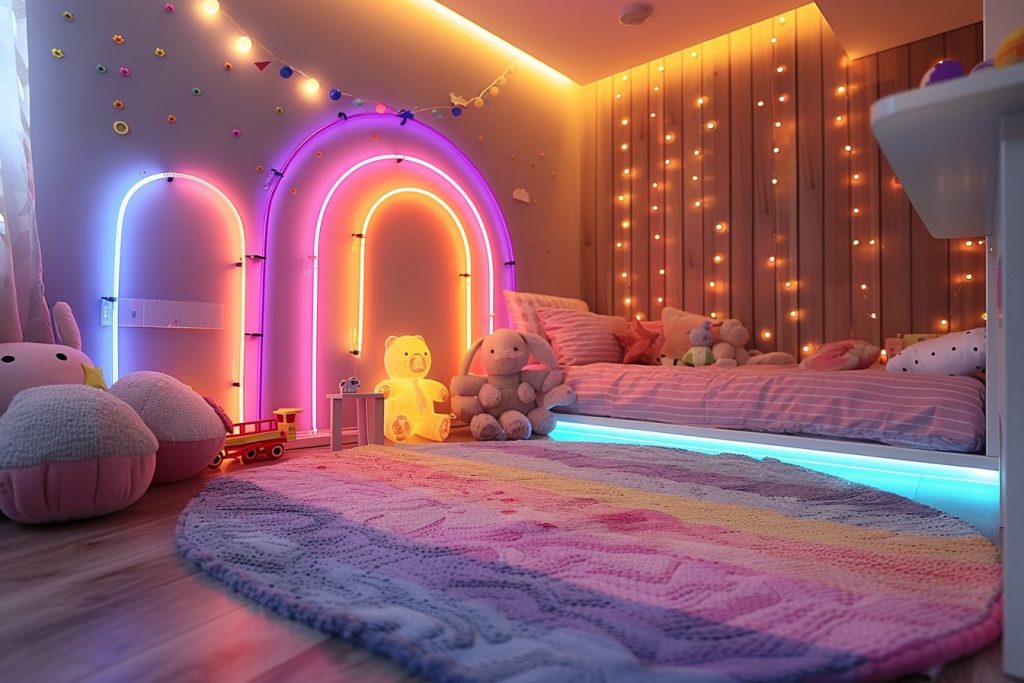 Néons dans la chambre d&rsquo;enfants&nbsp;: sécurité et style