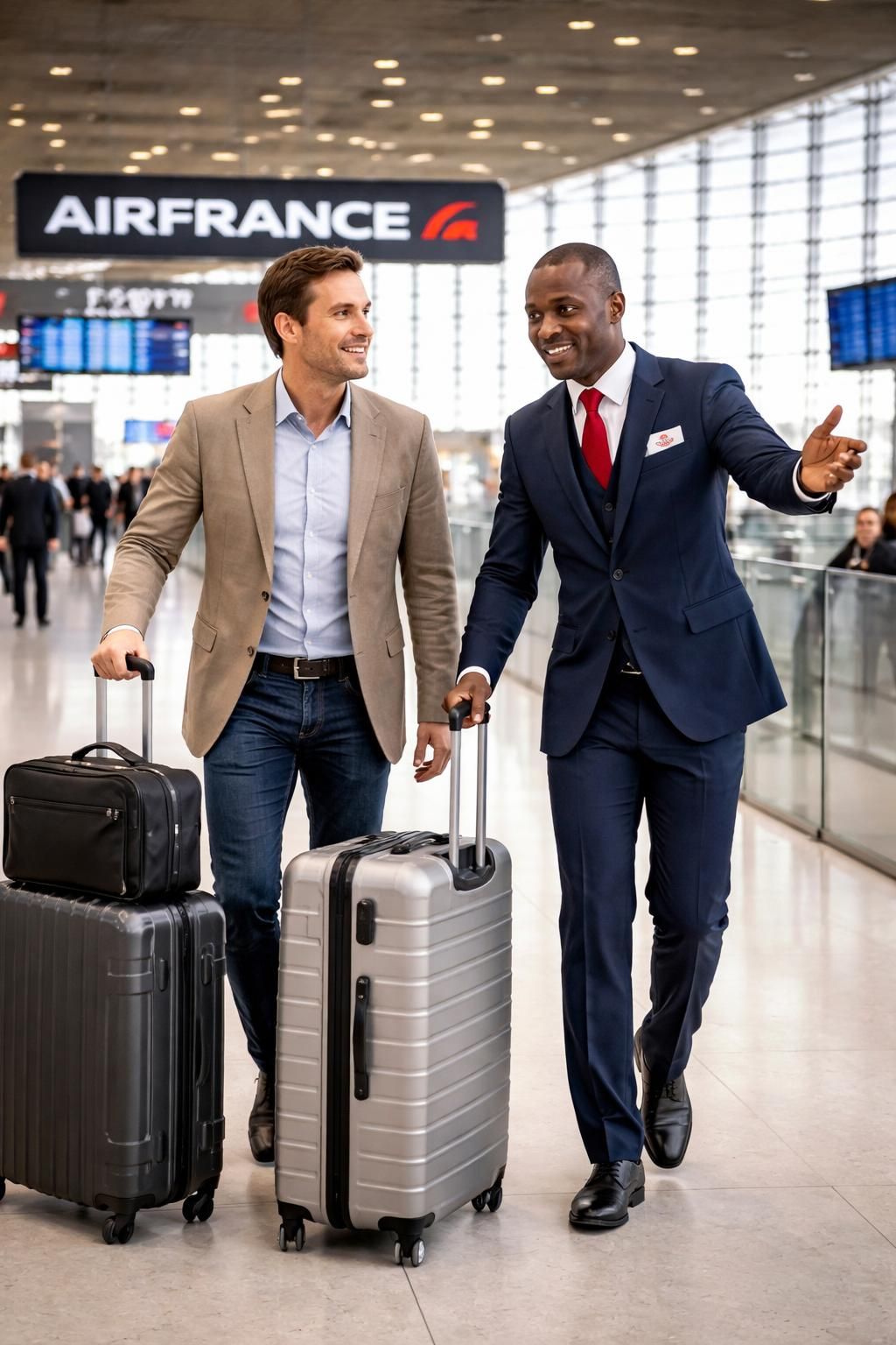 découvrez notre service de transport pour voyageurs avec bagages accompagnés air france, offrant des prestations aéroport premium pour un voyage confortable et sans souci.