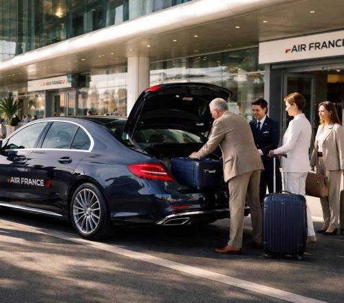 découvrez notre service de transport premium pour voyageurs avec bagages accompagnés, en partenariat avec air france, et profitez d'une expérience aéroport haut de gamme.